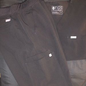 Figs - Black Scrub Set - Sz Medium